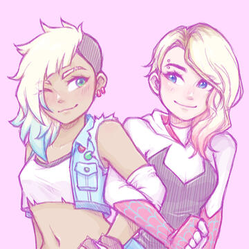 Peppermint (Hifi Rush) and Gwen (Spiderverse)