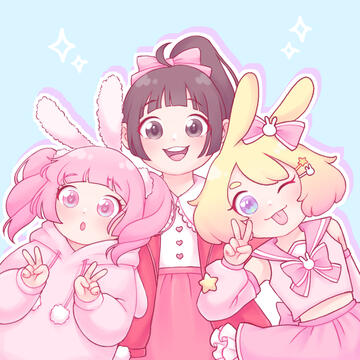 Self portrait with my 2 OCs